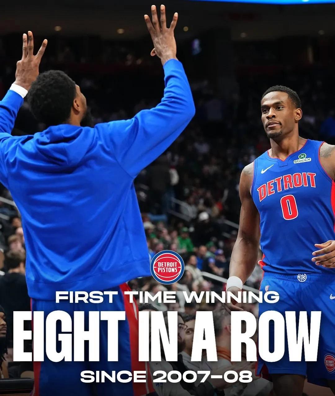 活塞大胜老鹰,收获两连胜 活塞大胜老鹰,收获两连胜